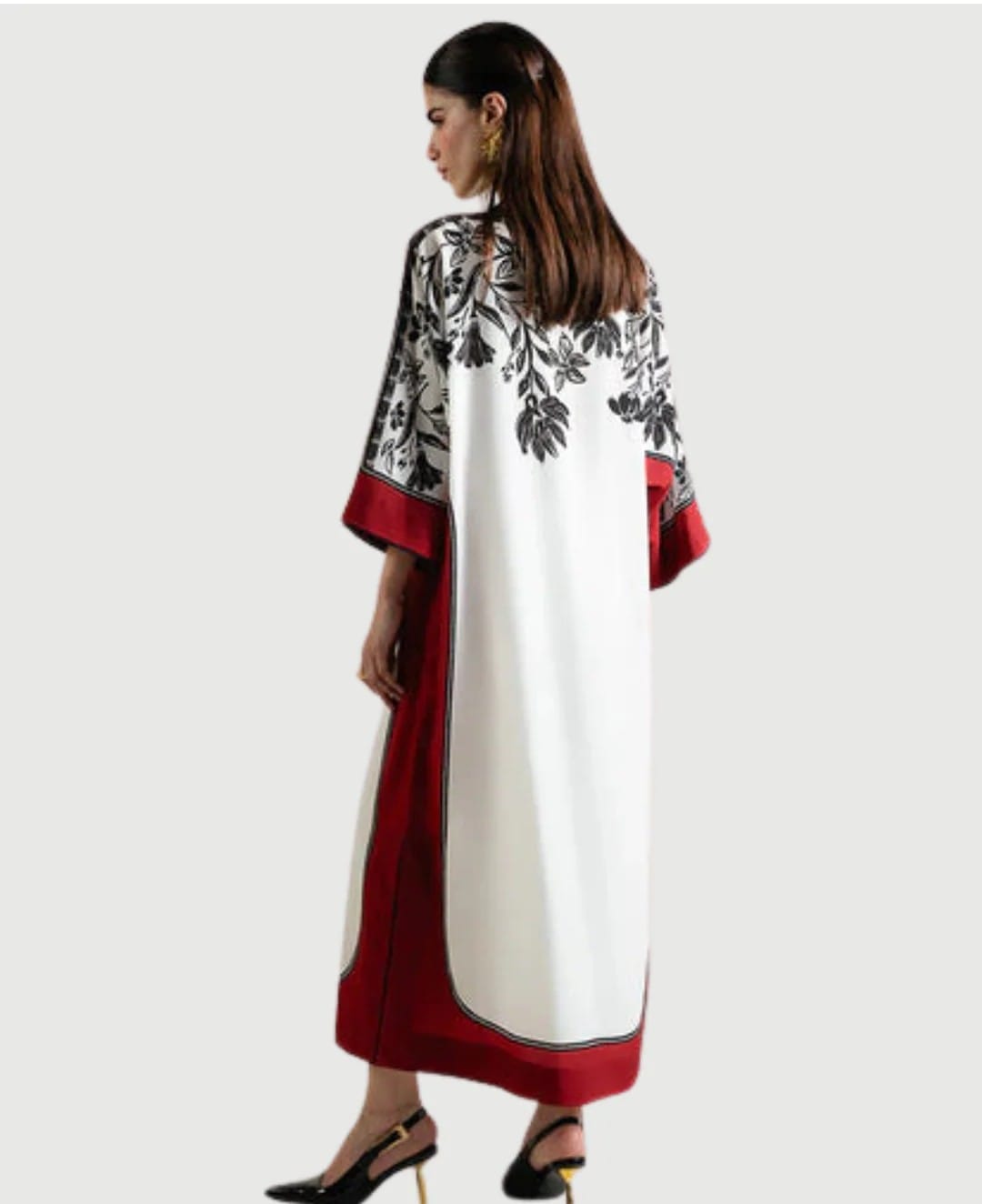 Lulusar Premium printed 3-piece long cord set, crafted from high-quality silk