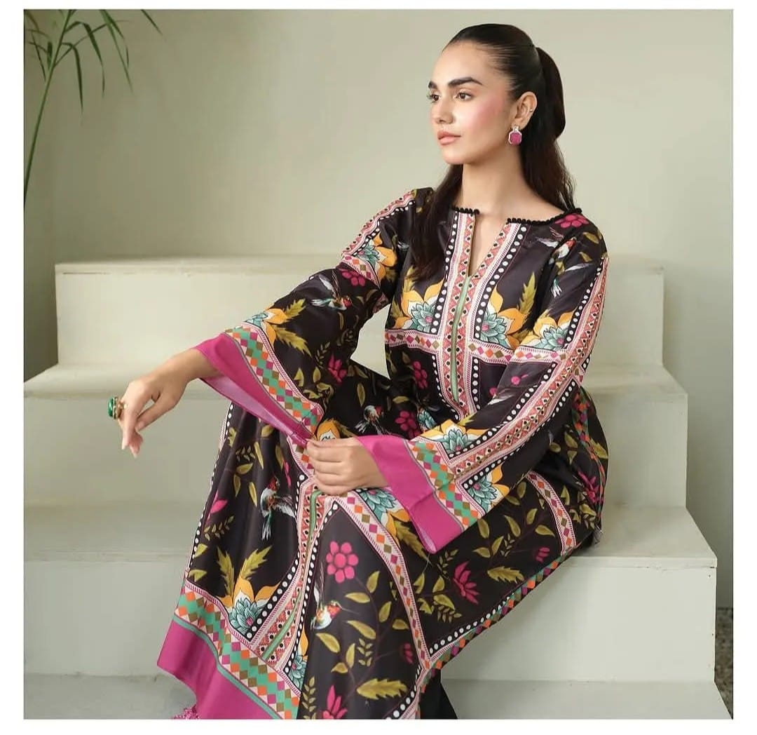 Multicolour print 2pc. cord set All season Midway Arts