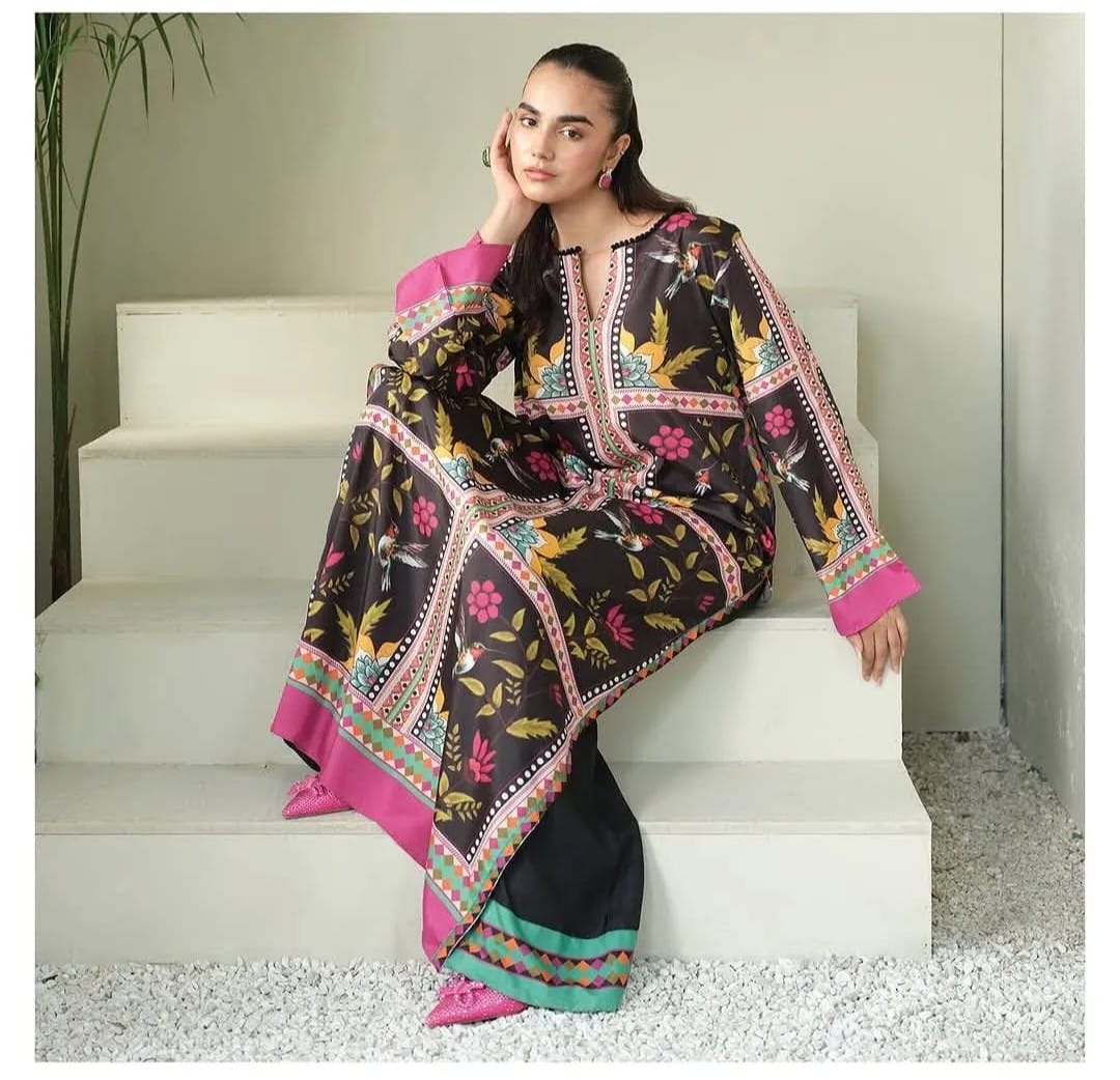 Multicolour print 2pc. cord set All season Midway Arts