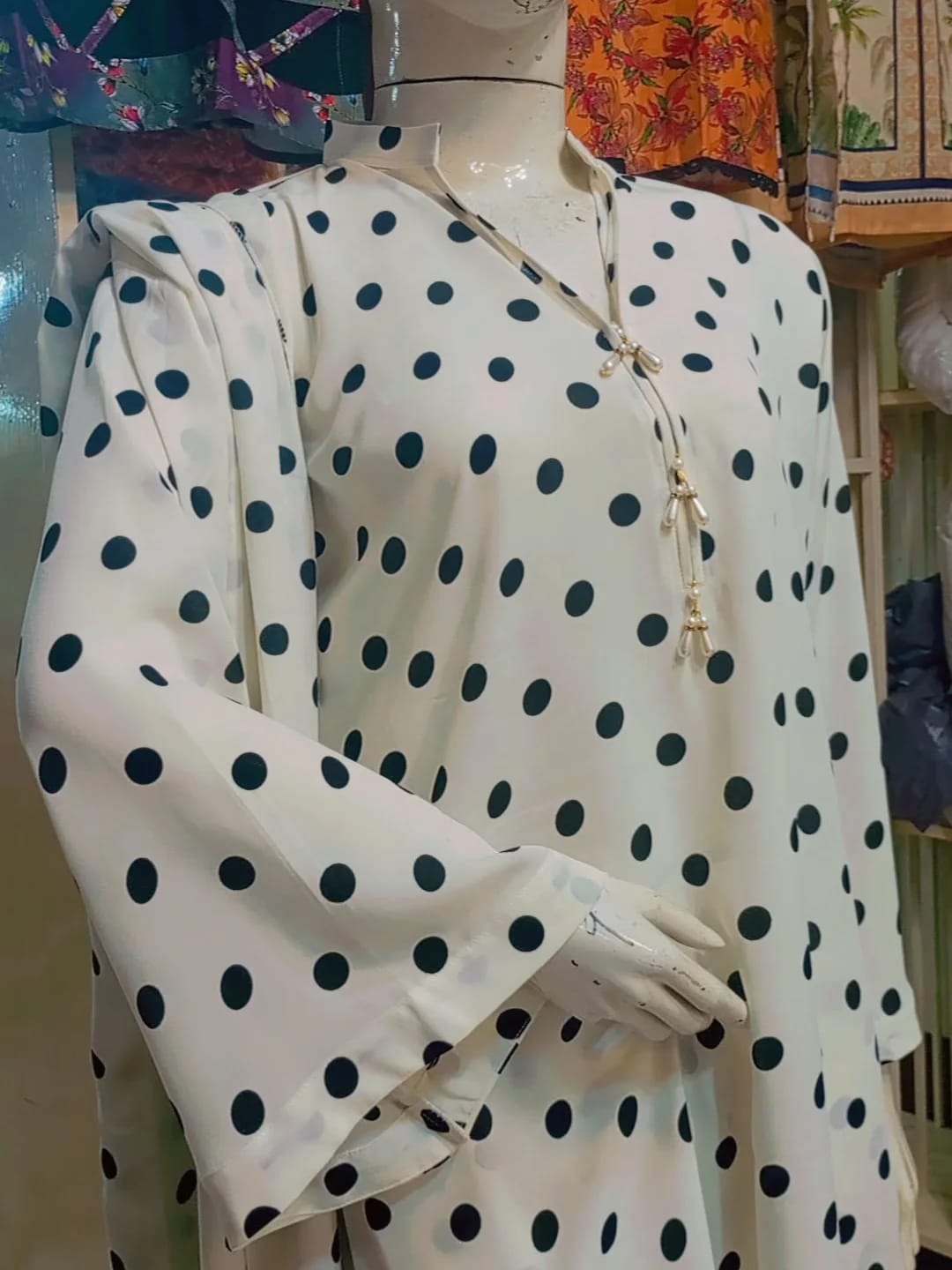 Korean Peach Crape Fabrics 3 piece