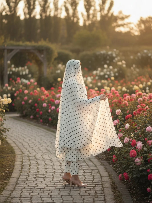 Korean Peach Crape Fabrics 3 piece