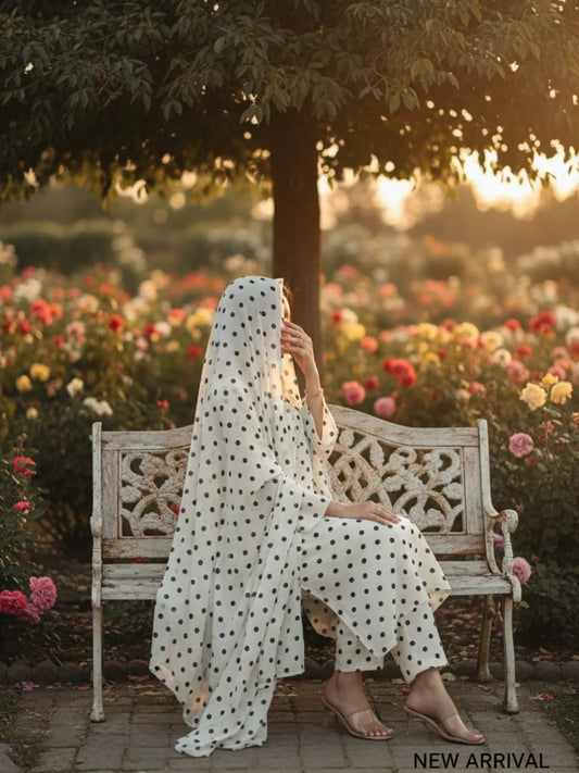 Korean Peach Crape Fabrics 3 piece